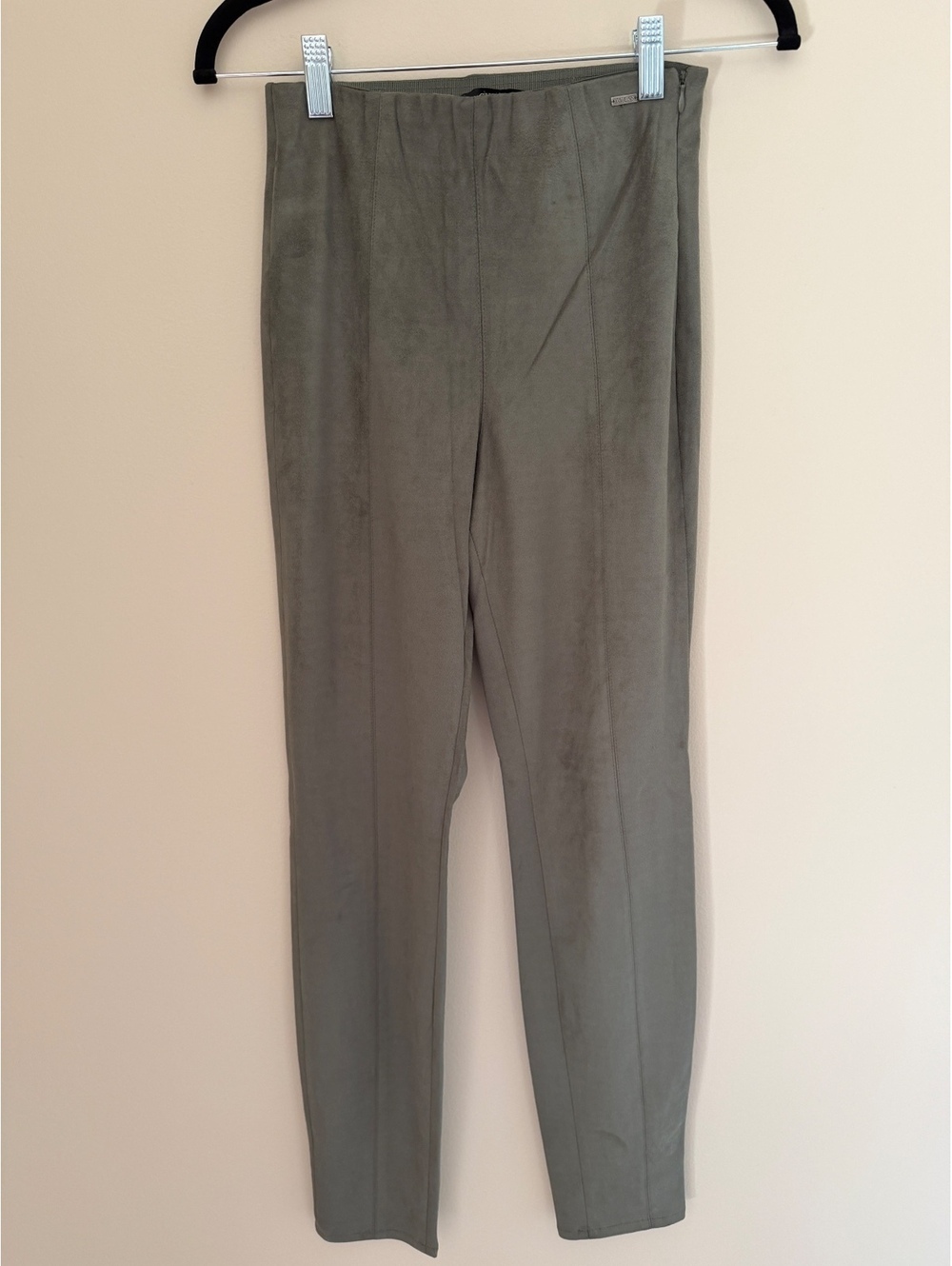 XS Guess suede-feel pants, green